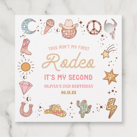 マイセカンドロデオウェスタン女性のカーボーイセカンドバースデーパーティー フェイバータグ (裏面)