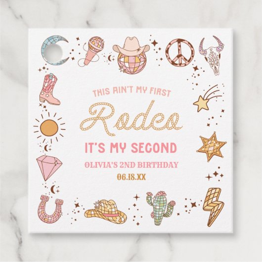 マイセカンドロデオウェスタン女性のカーボーイセカンドバースデーパーティー フェイバータグ (正面)