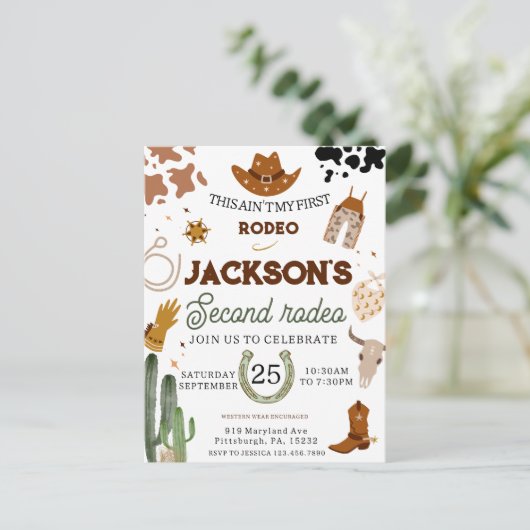 マイセカンドロデオ誕生日ワイルドウエスト ポストカード (スタンド正面)