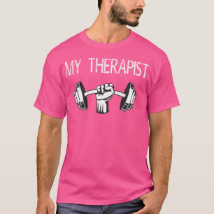マイセラピストダンベルおもしろいジムトレーニングウェイトリフ Tシャツ