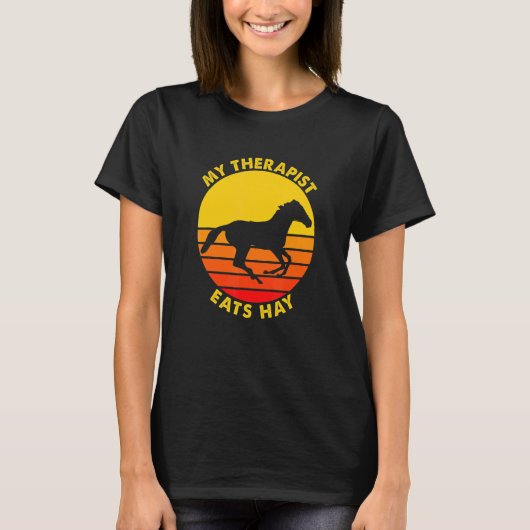 マイセラピスト食べハイヴィンテージレトロ乗馬 Tシャツ (正面)