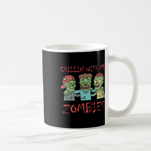 マイゾンビとチリンおもしろいハロウィーン コーヒーマグカップ (右)