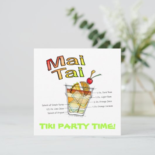 マイタイカクテルレシピアート 招待状 (スタンド正面)