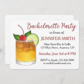 マイタイハワイアンカクテルバチェロレッテルアウ（ハワイ式宴会） 招待状 (正面/裏面)