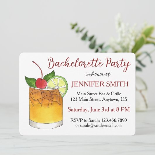 マイタイハワイアンカクテルバチェロレッテルアウ（ハワイ式宴会） 招待状 (スタンド正面)