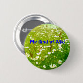 マイタイプのワイルドデイジーフローラボタン 缶バッジ (正面&裏面)