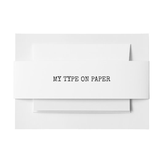 マイタイプオン紙タイプライタースタイル結婚ズ 招待状ベリーバンド (正面例)