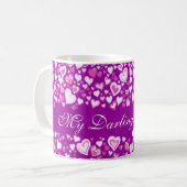 マイダーリングドーターハート紫ピンクマグ コーヒーマグカップ (正面左)