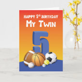 マイツインブラザー第5誕生日スポーツボール カード (黄色い花)