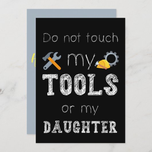 マイツールまたはマイドーターTouchをしないおもしろいミーム 招待状 (正面/裏面)