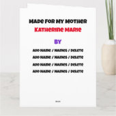 マイティなママのための大きなカード – 内側と後ろを見る カード (裏面)