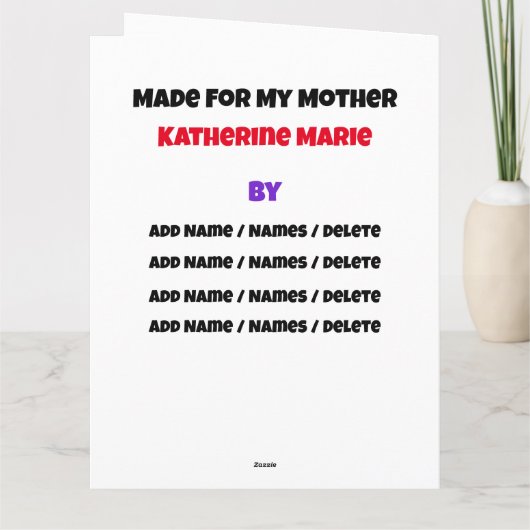 マイティなママのための大きなカード – 内側と後ろを見る カード (裏面)