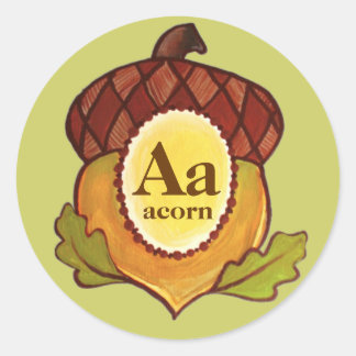 マイティオークの進行中のステッカーをacorn ラウンドシール