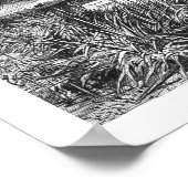 マイティオークツリーヴィンテージブラック&ホワイト ポスター (角)