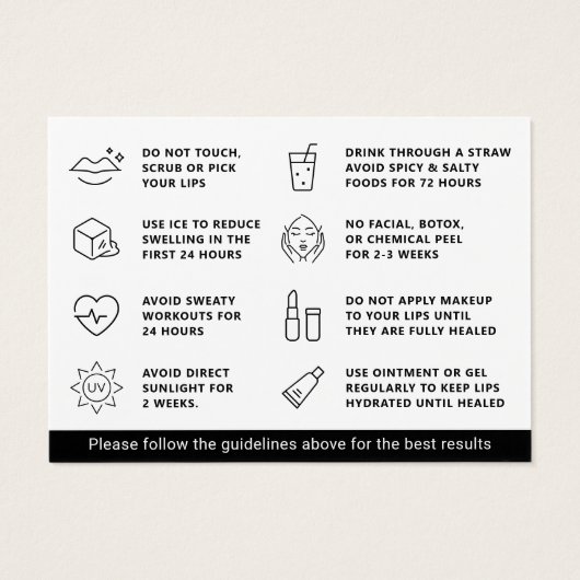 マイティピンクリップ赤面アフターケアアドバイスカード (裏面)