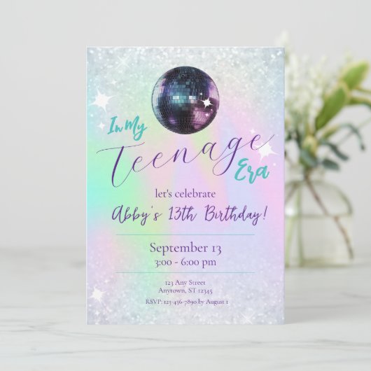 マイティーンエイリアディスコ誕生日招待状 招待状 (スタンド正面)