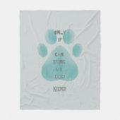 マイドッグことわざティール（緑がかった色）水彩画を持ち込む フリースブランケット (正面)