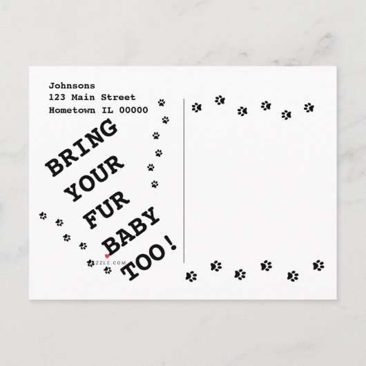 マイドッグの誕生日パーティー インビテーションポストカード (裏面)