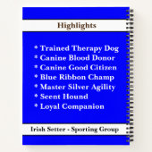 【マイドッグ】獣医の記録、日記、ブラッグブック ノートブック (裏面)