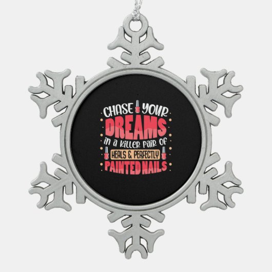 マイドリームズ絵を描爪、 ネイル スノーフレークピューターオーナメント (正面)
