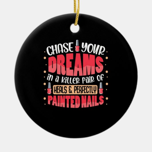 マイドリームズ絵を描爪、 ネイル セラミックオーナメント (正面)