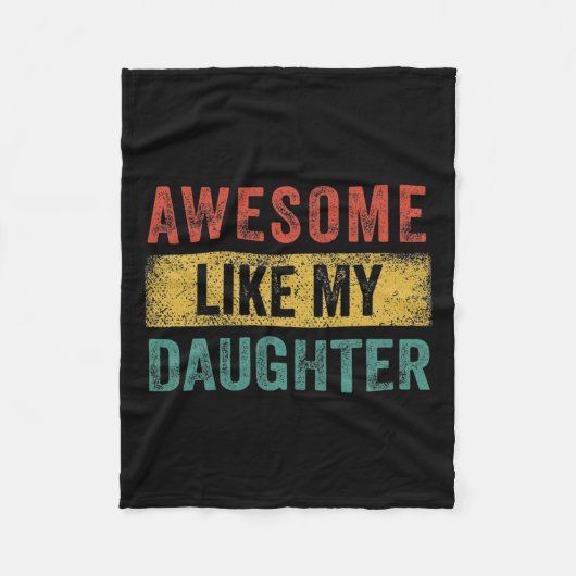 マイドーターメンズレトロパパの父おもしろいと同じ フリースブランケット (正面)