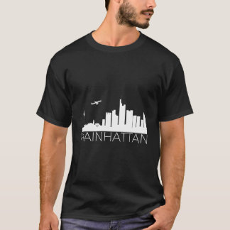 マイナチャンフランクフルトスカイラインおもしろいユーモアおもしろい Tシャツ
