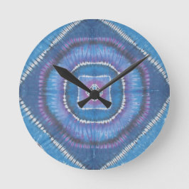 マイナーライト絞り染め ラウンド壁時計