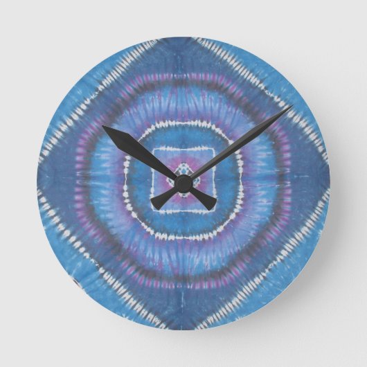 マイナーライト絞り染め ラウンド壁時計 (正面)