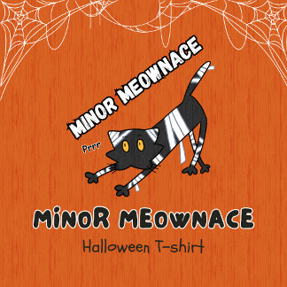 マイナー・ミャウネス・ブー 遊び心あふれるミイラ猫のハロウィン Tシャツ
