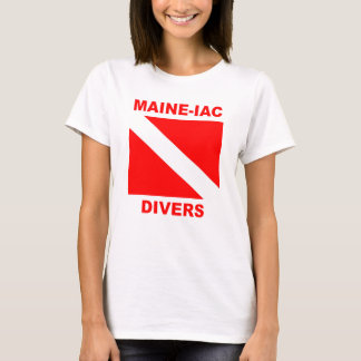 マイネイアックダイバーズダイブフラッグのロゴ女性クラシックティー Tシャツ