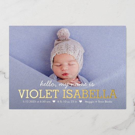 マイネーム実在フォイルベビー誕生発表 箔シーズンカード (正面)