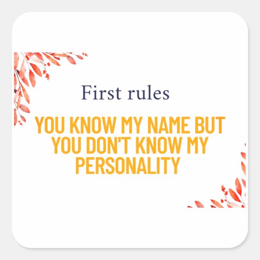 マイネーム招待状&ポストカード – はっきりした Pers スクエアシール (正面)