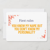 マイネーム招待状&ポストカード – はっきりした Pers 招待状 (正面)