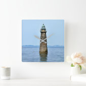 マイノッツレッジライトハウスマス。正方形の壁時計 スクエア壁時計 (ホーム)