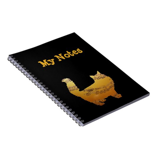 マイノート,学校のノート,猫好きの楽譜 ノートブック (右側)