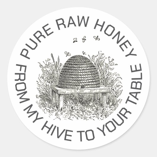 マイハイブからテーブルへヴィンテージスキップハニーロゴ ラウンドシール (正面)