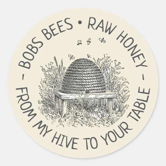 マイハイブからテーブルへヴィンテージスキップハニーロゴ ラウンドシール (正面)