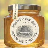 マイハイブからテーブルへヴィンテージスキップハニーロゴ ラウンドシール