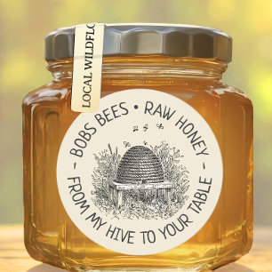 マイハイブからテーブルへヴィンテージスキップハニーロゴ ラウンドシール