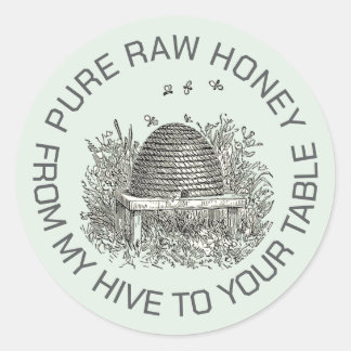 マイハイブからテーブルへヴィンテージスキップハニーロゴ ラウンドシール