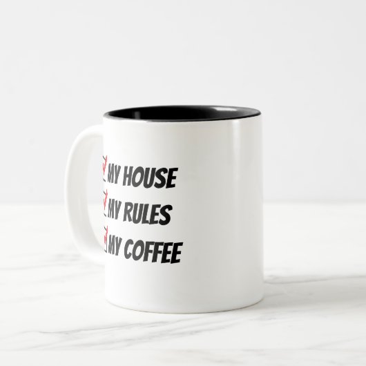 マイハウスマイルールズマイコーヒー ツートーンマグカップ (正面左)