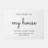 マイハウス実在エステートモダンホワイト不動産仲介業者 ドアマット (正面)