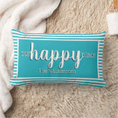 マイハカスタムッピープレイスティール(緑がかった色)ストライプ ランバークッション (ブランケット)