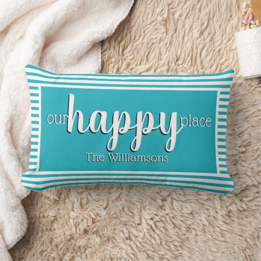 マイハカスタムッピープレイスティール(緑がかった色)ストライプ ランバークッション (ブランケット)