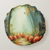 マイハッピーパッチカボチャかわいらしラージ ラウンドクッション (裏面)