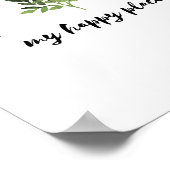 マイハッピープレイスウォーターカラーボタニカルプリント ポスター (角)