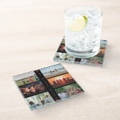 マイハッピープレイスカスタマイズ可能なファミリーフォト6写真 ガラスコースター (アングル)