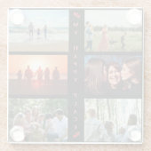 マイハッピープレイスカスタマイズ可能なファミリーフォト6写真 ガラスコースター (裏面)