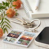 マイハッピープレイスカスタマイズ可能なファミリーフォト6写真 キーホルダー (正面右)